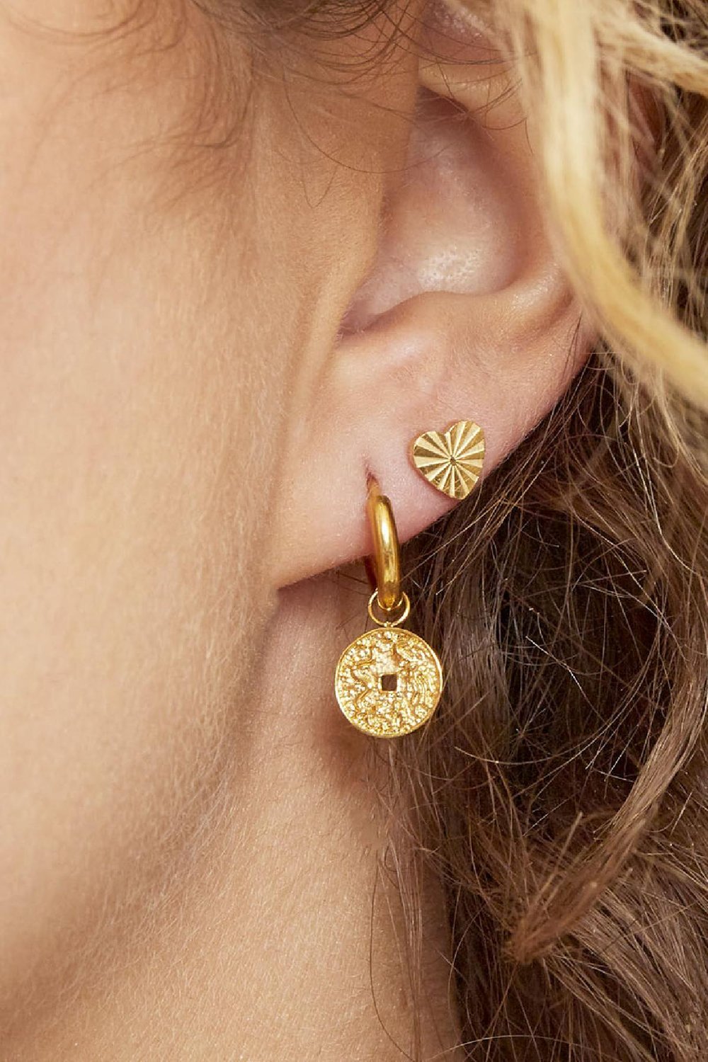 Boucles d'oreilles Heart Rays Acier inoxydable h5Image2